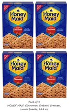 HONEY MAID Cinnamon Graham Crackers, Lunch Snacks, 14.4 oz (4 Pack)