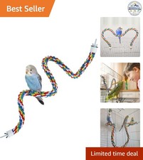 Bird Rope Perch 31.5inch Colorful for Parrots Cockatiels Budgies Cages
