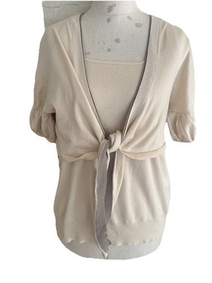 Max Mara Weekend Zwilling-Pullover Gr M Beige 100% Baumwolle Elasthan