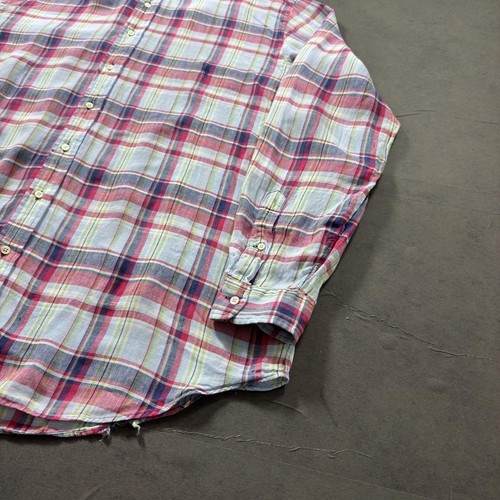 Ralph Lauren L/S Linen Plaid BD Shirt Classic Fit Multicolor Size 2XB 0625RMS24 - Picture 6 of 18
