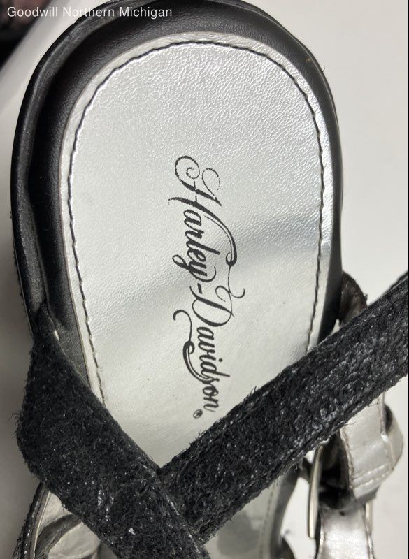 Harley-Davidson Black Solid Platform wedge Sandal… - image 3