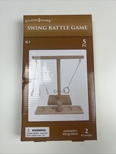Classic Swing Battle Ring Toss Game 5pc Wooden Hook  Ring Outdoor/Indoor 2 Play