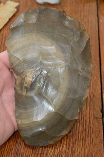 Huge Bullseye Cobden Chert Woodland Cache Blade Jackson Co Illinois 7 x 4.3/8