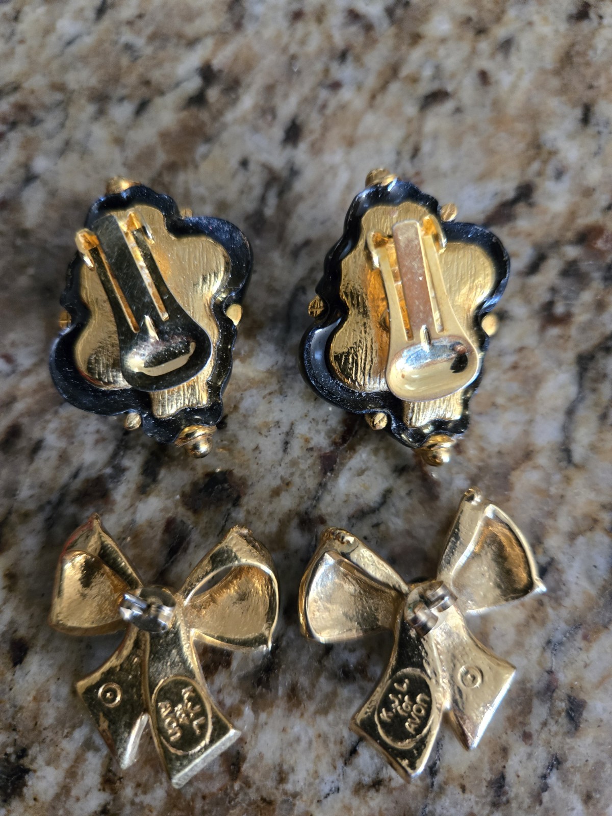 VINTAGE KENNETH JAY LANE KJL EARINGS 2 PAIRS SIGN… - image 4