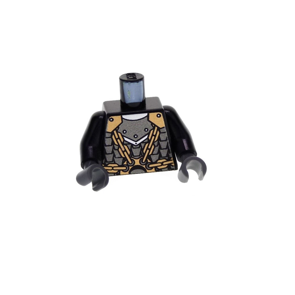 1X Lego Torso Minifigure Knight Castle Kingdoms Black Armor 973PB0692C01