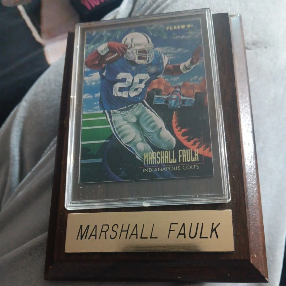NFL МАРШАЛ ФОЛК ТАБЛИЧКА INDIANAPOLIS COLTS ФУТБОЛ Fleer 95' карты коллекционеров  - Изображение 2 из 4