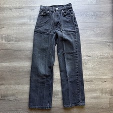 VTG Levis 550 Straight Jeans Womens 14 Slim Fits 23x25.5 Black Denim Made in USA