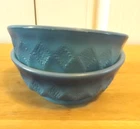 2 Fire King Anchor Hocking Two Tone Blue Kimberly Diamond 5” Cereal Bowl MCM