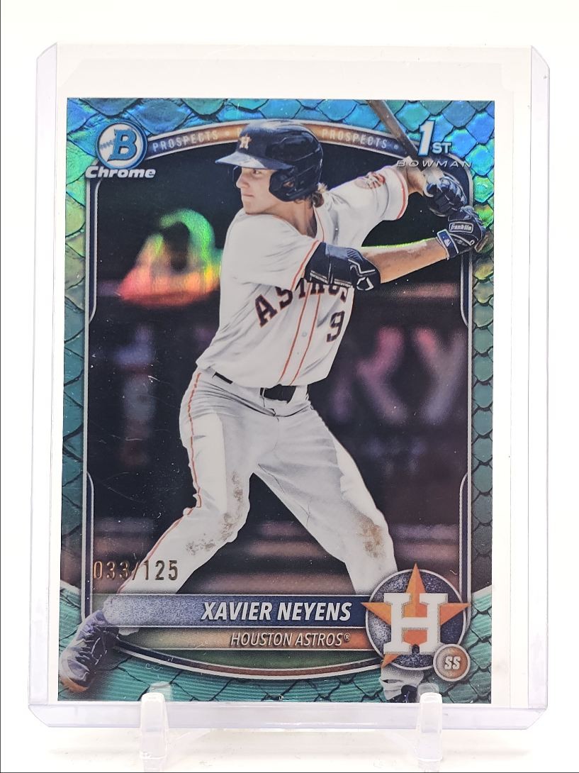 XAVIER NEYENS 2025 BOWMAN CHROME DRAFT 1ST AQUA REPTILIAN ASTROS /125 Q5498