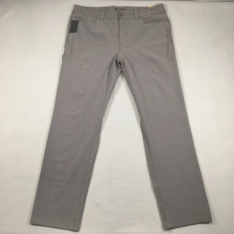 Calça Challenger Masculina de Pesca SIMMS 38x32 Coxa Zíper Bolso Alicate Cinza Elástico - Imagem 2 de 4