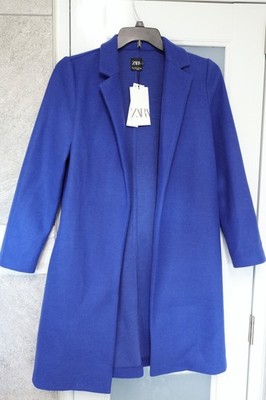 Zara Woman s Coat S Medium  With Pockets Blue Coat New With Tags