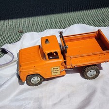 Vintage 1958 Orange Tonka STATE HI-WAY DEPT 975 HYDRAULIC SIDE DUMP Truck