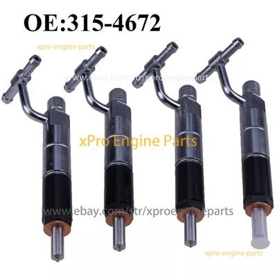 4 Pcs Fuel Injector 315-4672 For Caterpillar Loader 236B3 236B2 w/ Engine 3044C