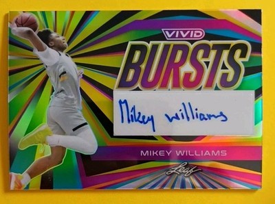 2022-23 Leaf Vivid - Vivid Bursts Mikey Williams #VB-MW1 02/25 (AU, RC) Auto 