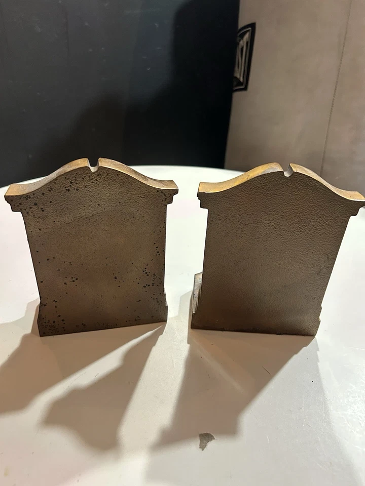 pompeian bronze Clad Monk Bookends L V Aronson 1920 - Image 3 of 4