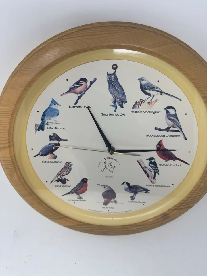 Reloj de cuarzo vintage de la National Audubon Society de los años 90 que repican pájaros en la hora Foto 2 de 4