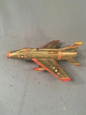 Japan Friction Power USAF FW-100 Airplane Tin Toy "Fresh Picked"