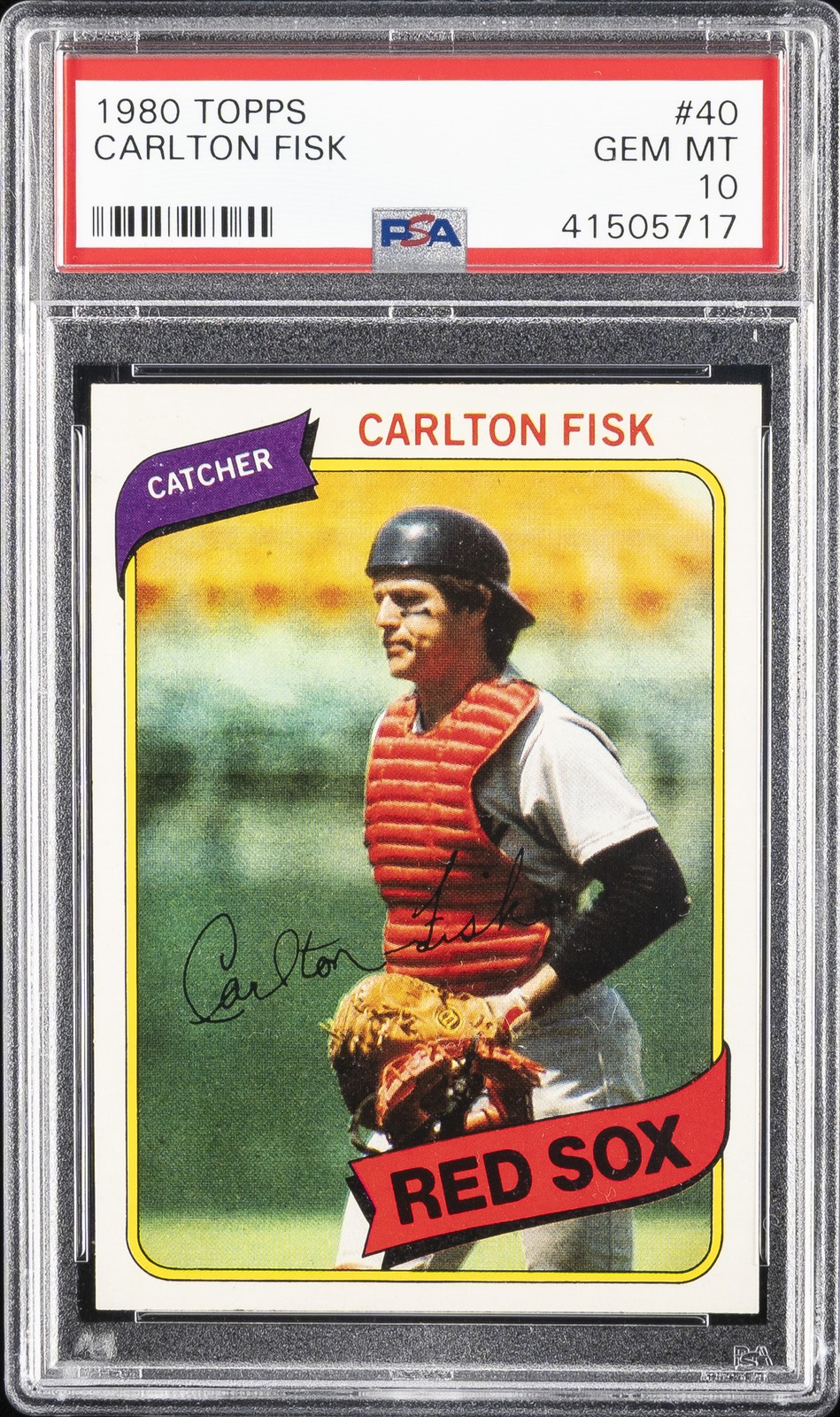 1980 TOPPS #40 CARLTON FISK PSA 10