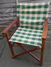 Directors Chair Folding Solid Wood Outdoor Garden Barbecue Green Please Read
