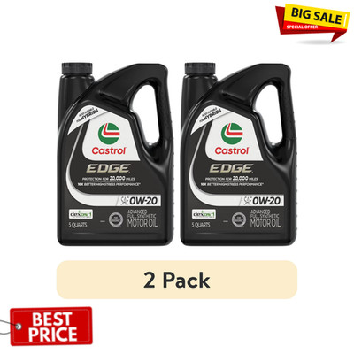 2 Pack Castrol EDGE 0W20 Full Synthetic Engine Oil 5 Quart Max Performance