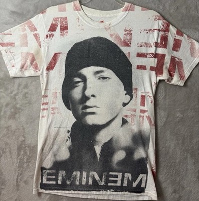 Eminem Marshall Mathers Graphic T-Shirt All Over Print Rap Hip Hop Tee Men Small