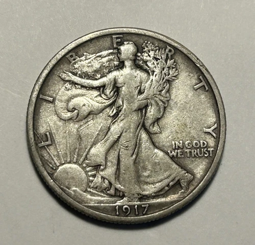 1917 WALKING LIBERTY HALF DOLLAR VF+