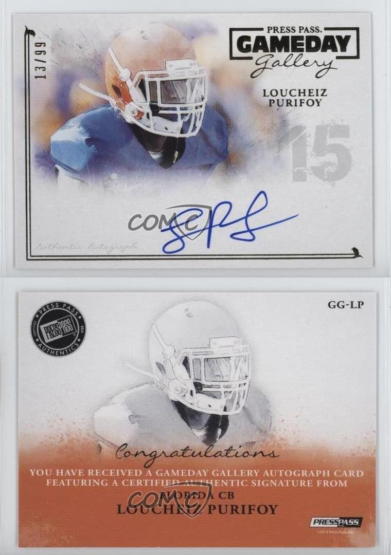 2014 Press Pass Gameday Gallery Gold 13/99 Loucheiz Purifoy Rookie Auto RC 0wp8
