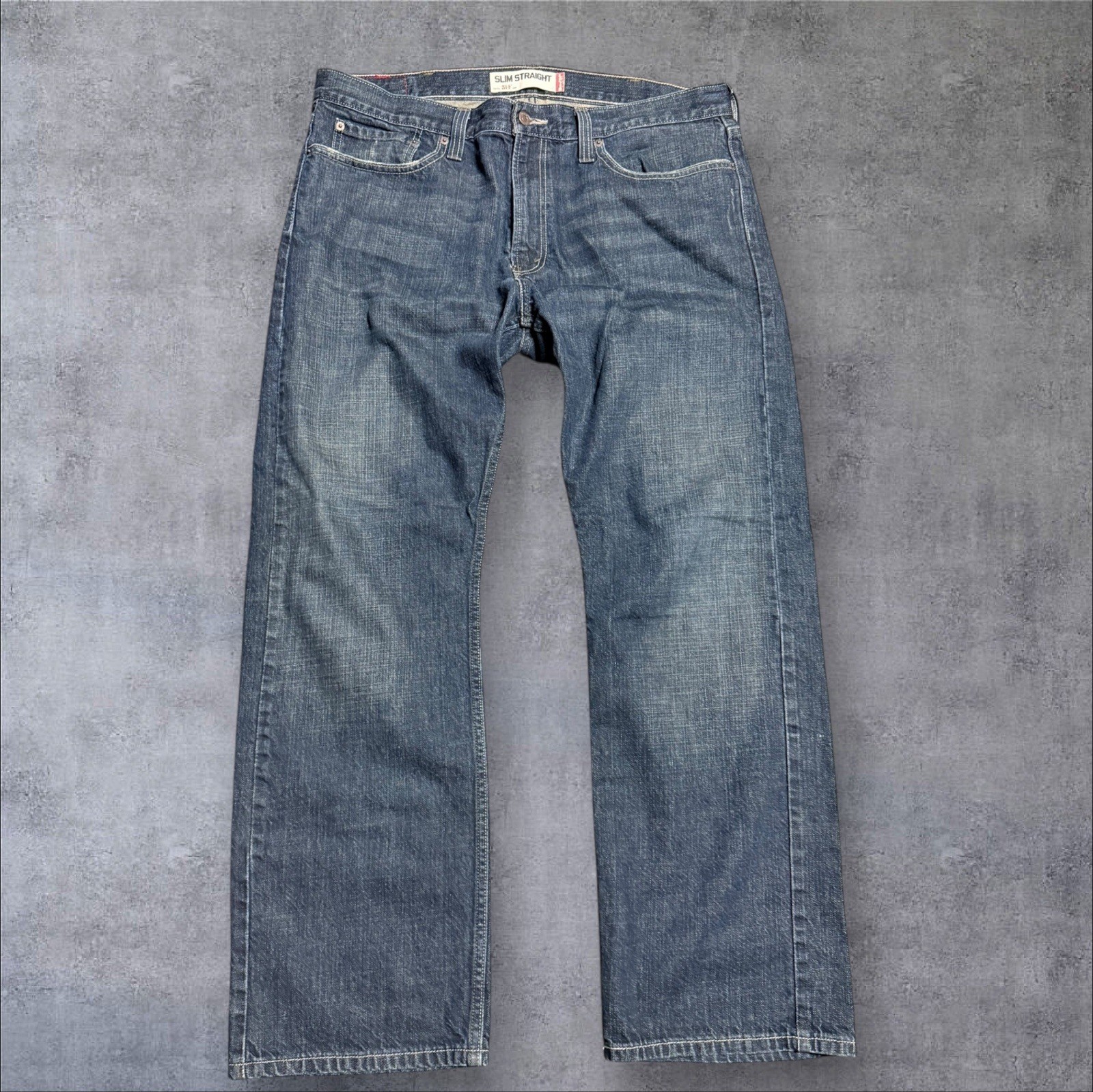 Levis 514 Jeans Mens 38x30 Slim Straight Blue Denim Pants Medium 100% Cotton