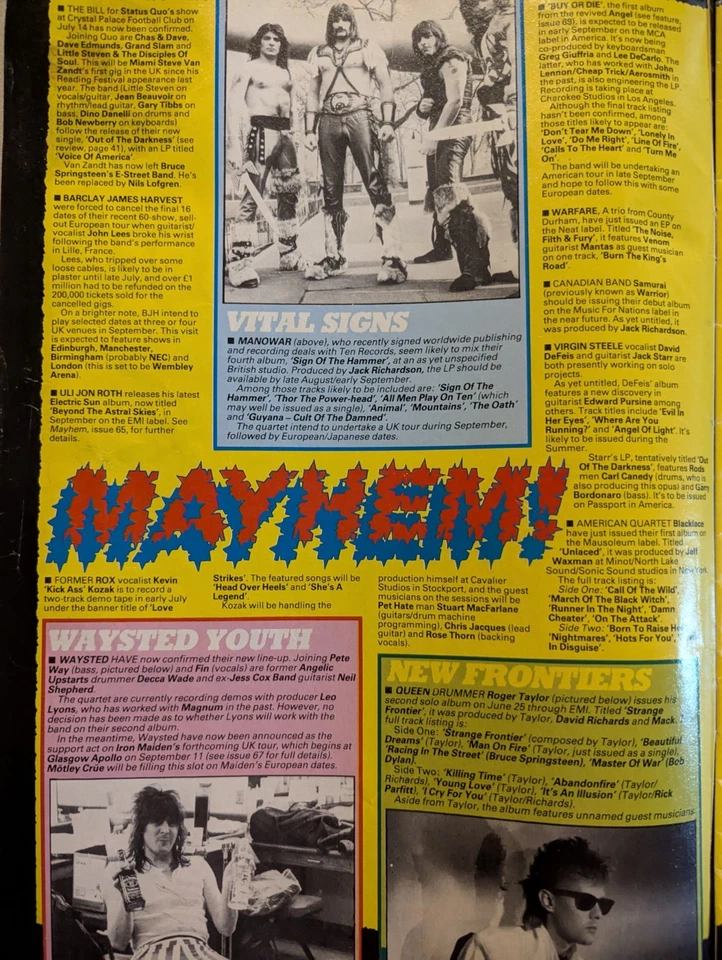 Kerrang! magazine June  1984 Hanoi Rocks, Metallica, Ozzy, Pink Floyd, Aerosmith - Image 2 of 4