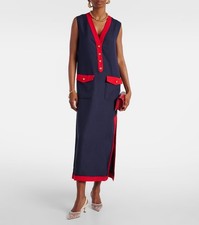46IT- Valentino Viscose Linen midi dress with VLogo buttons BNWT