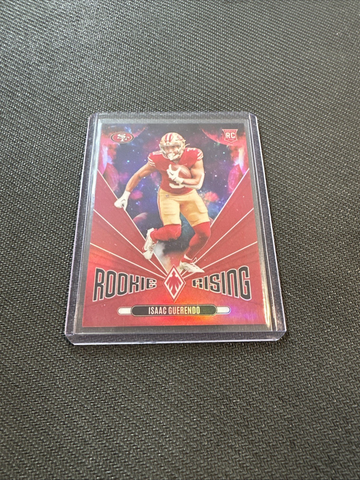 2024 Phoenix Football-Rookie Rising Insert, Isaac Guerendo Red Parallel /99 (RC)