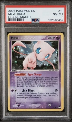 2006 POKEMON EX LEGEND MAKER #10 MEW-HOLO Graded PSA 8