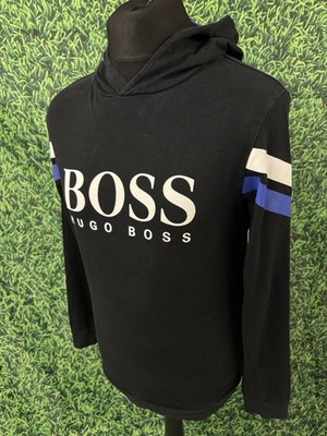 Boss Hugo Boss Herren Authentic Logo Hoodie Sweatshirt Schwarz Blau Weiß Small