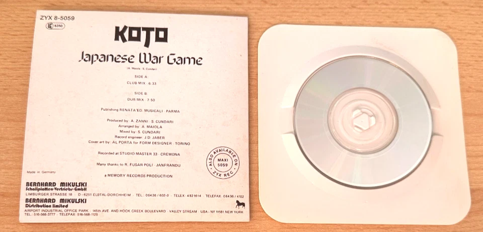 Koto ‎– Japanese War Game (Maxi CD) - Italo Disco '80s finest - Bild 3 von 4