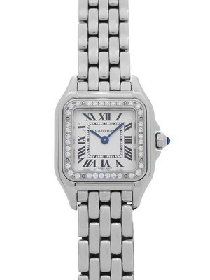 Cartier Panthere SM Bezel Diamond W4PN0007 H30xW22mm Silver Dial Steel #T064