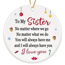 Sister Christmas Ornaments 2025,Sisters Gifts for Christmas Tree,White Sister...