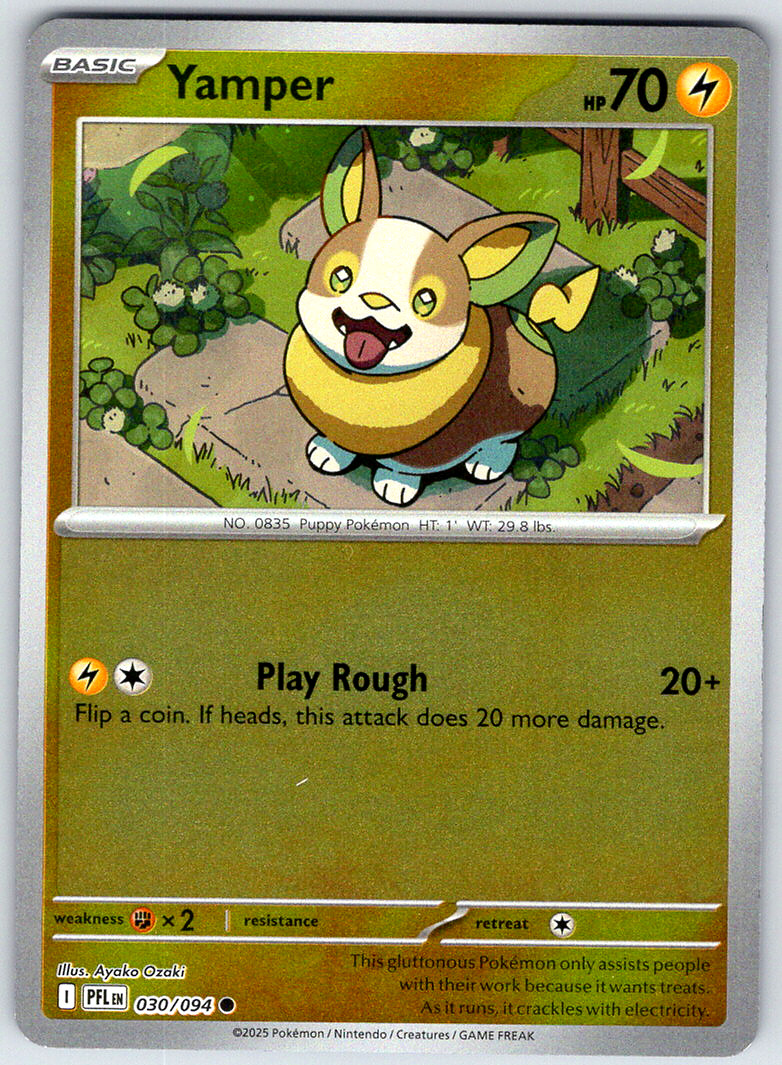 Yamper 030/094 ME02: Phantasmal Flames Common Reverse Holo 2025 NM