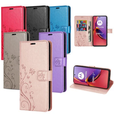 Handy Tasche für Motorola Moto G84 Handyhülle Blumen Hülle Wallet Case Flipcover - Bild 1 von 4