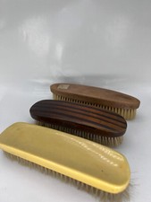 shoe brushes 1950 Three Vintage clothing Mixed Wood early plastic made USA