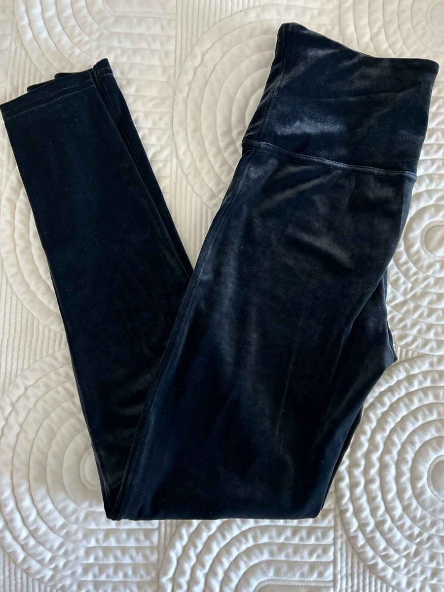 Spanx Black Velvet High Waist Leggings Size X Large