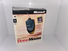 Vintage Microsoft Home Mouse 9-Pin Serial Port In Box W/ Disk.NOS Opened Box
