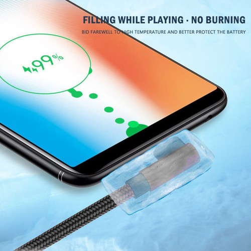 USB C Cable Right Angle 90° Elbow Nylon Braided USB A To C 66W Fast Charging - Photo 13 sur 33