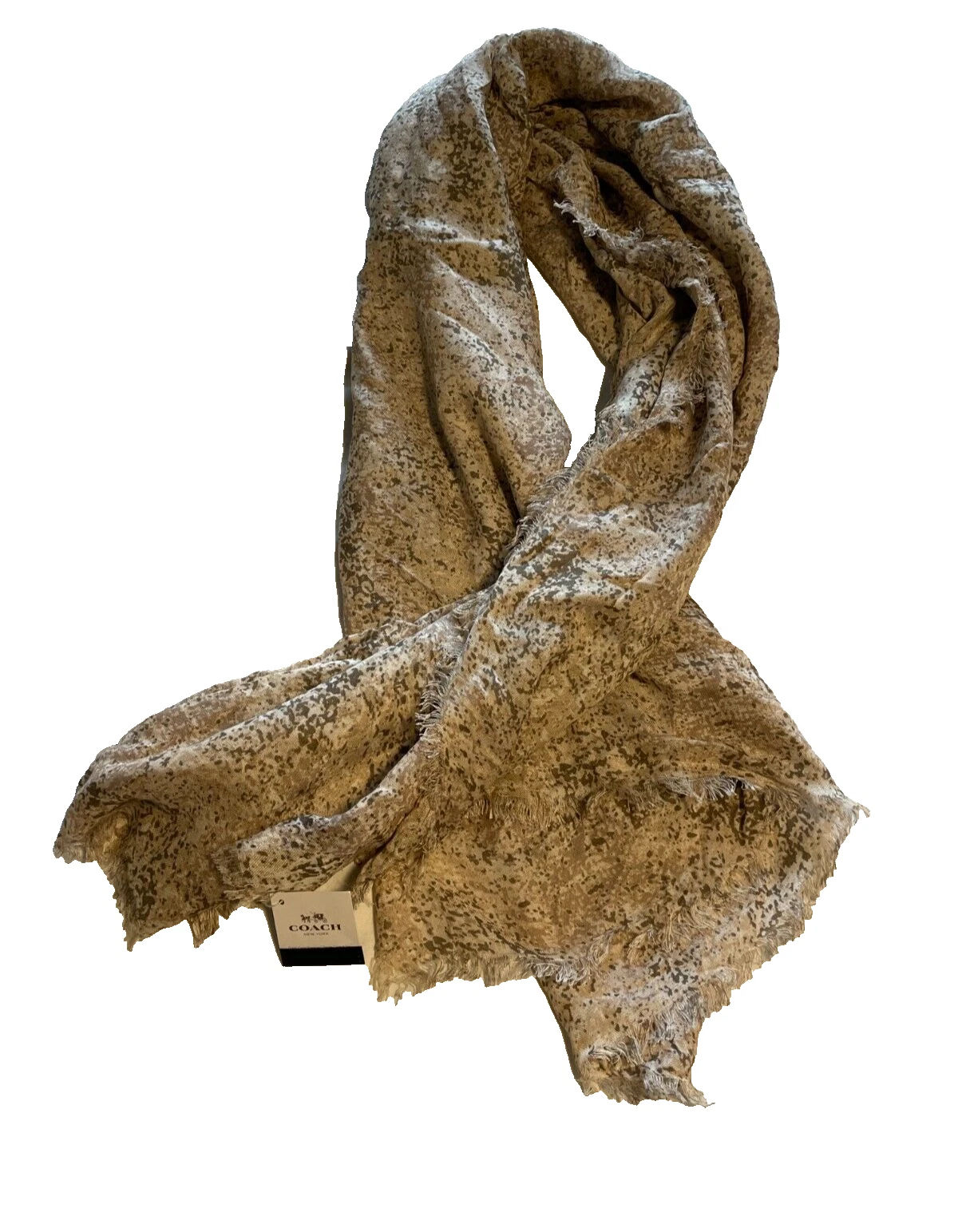 Coach Lightweight Printed Wrap Scarf Womens Silk Natural Print