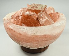 1PC 6.5lb 6.5" Pink Himalayan Salt Lamp Fire Mineral Decor Bowl Cord  LED Bulb