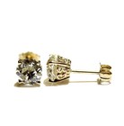 New GIA 14k yellow gold 2.01ct SI2 J round diamond stud earrings Natural — photo 5