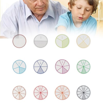 12/16Pcs Educational Fractions Circles Set Interactive Math Learning Tool