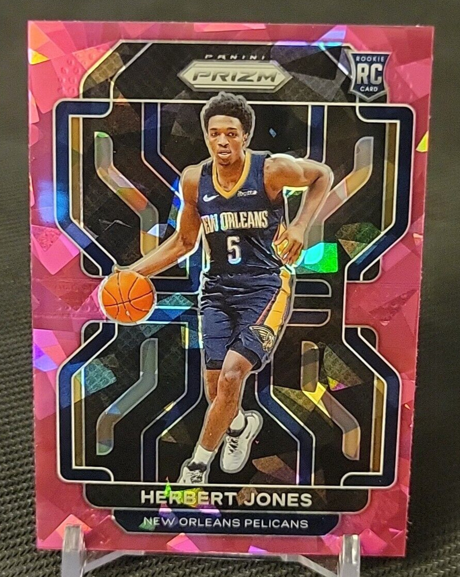 2021-22 Panini Prizm Herbert Jones Pink Cracked Ice Prizm RC Pelicans No. 329