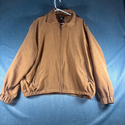 Montage Mens Jacket Size XL Brown Classic Pockets Collared Long Sleeve Full Zip