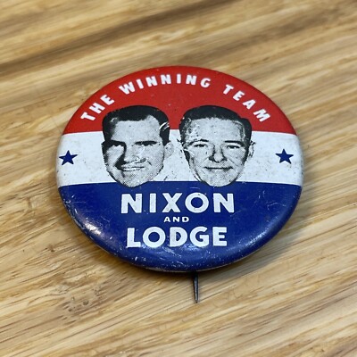Nixon Lodge Presidential Election Button Pin Reproduction Campaign KG JD