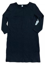 NEW OLD NAVY Woman's Easy Fit Shirt Dress Crew-Neck Tunic Black sz Small